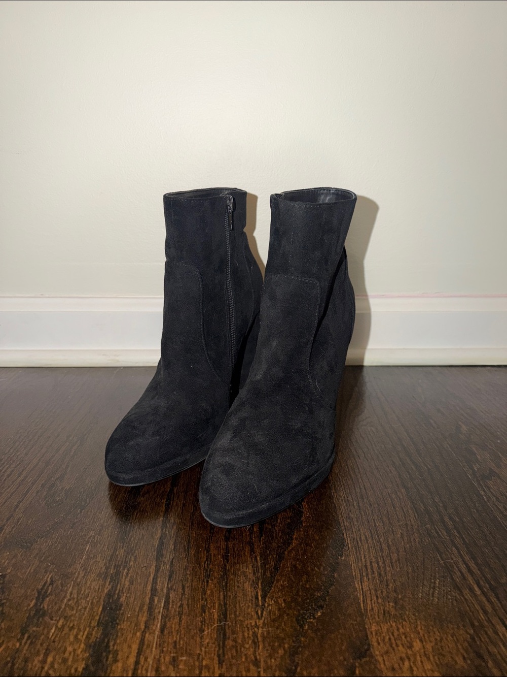 Forever 21 Black Suede Ankle Booties with Side Zip